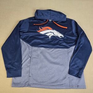 Fanatics Denver Broncos NFL Pullover‎ Hoodie Mens XL Blue Orange Athletic